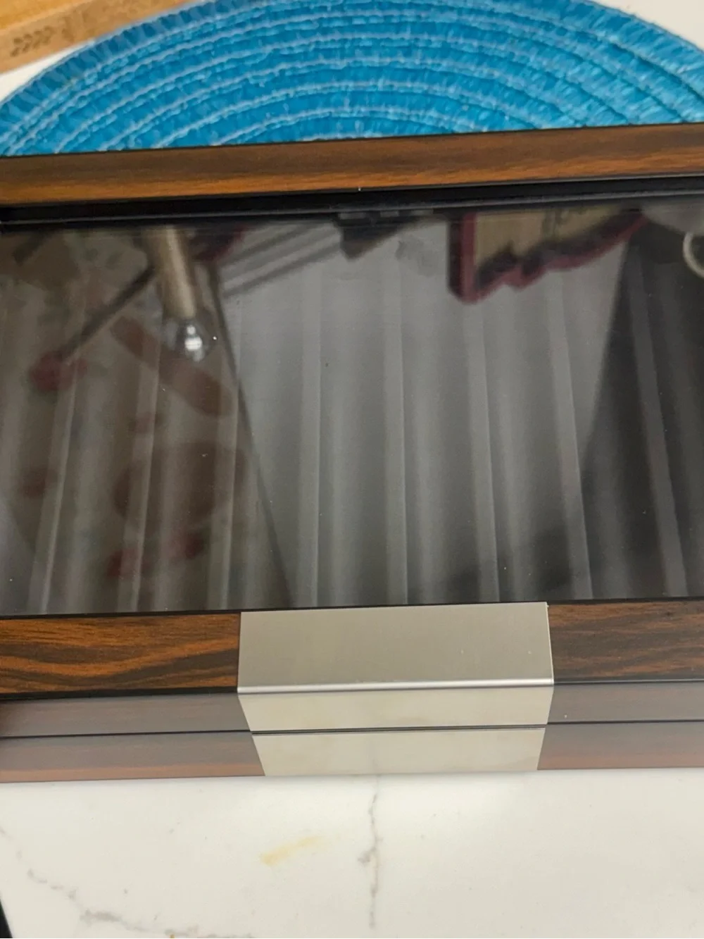Wood Pen Organizer with glass lid